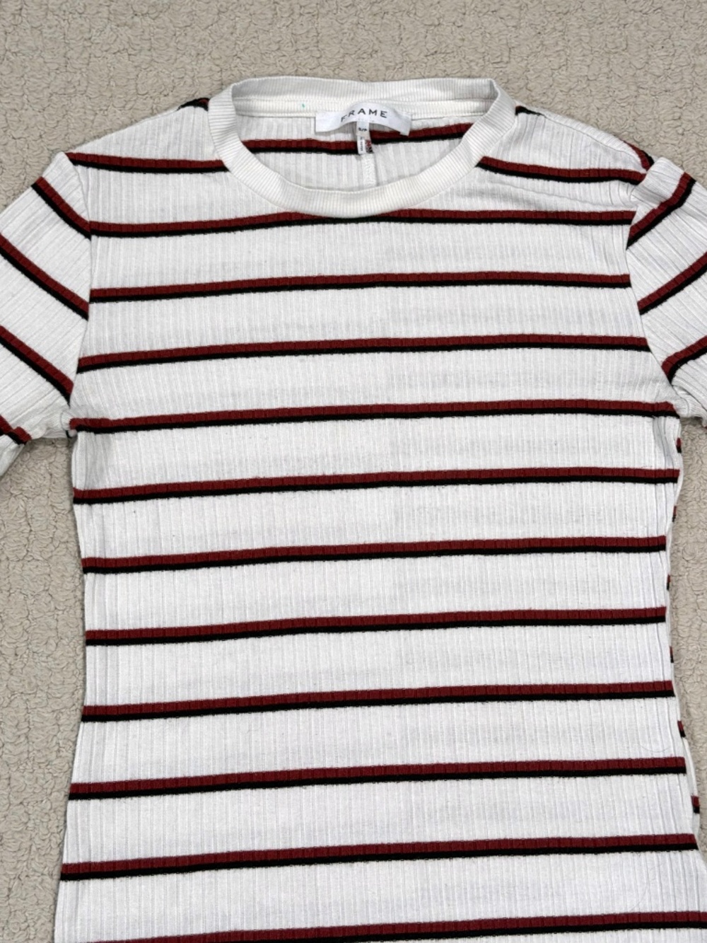 Frame Ribbed Striped Tee Size Small - Picture 2 of 6